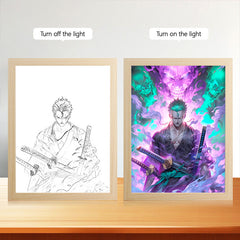 Zoro One Piece Anime Led Light Frame 18×23 (Direct USB Plugin)
