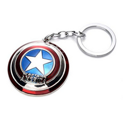 Captain America Spinning Metal keychain Silver