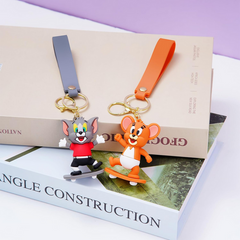 Tom and Jerry Skateboard 3D Keychain (12pcs Packet)