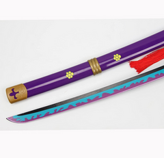Zoro One piece Anime Purple Enma Wooden Katana 104cm