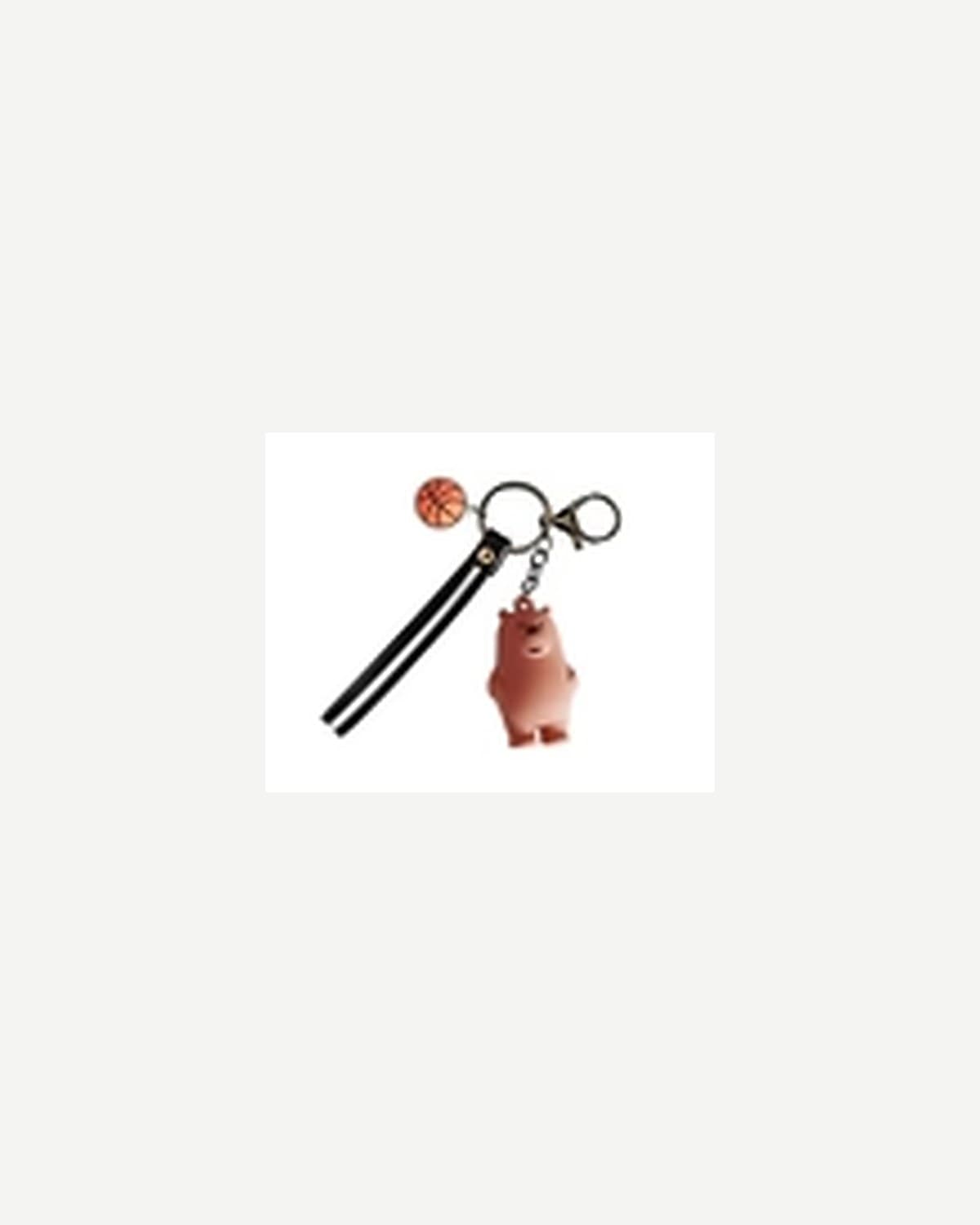 Brown Bear Rubber Keychain — Pack of 3