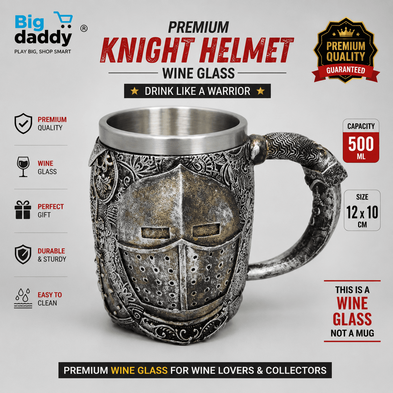 Knight Helmet Steel Mug