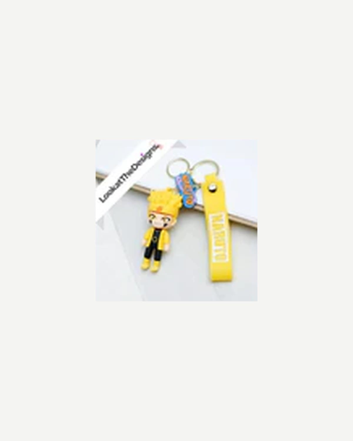 Naruto Yellow Rubber Keychain — Pack of 3