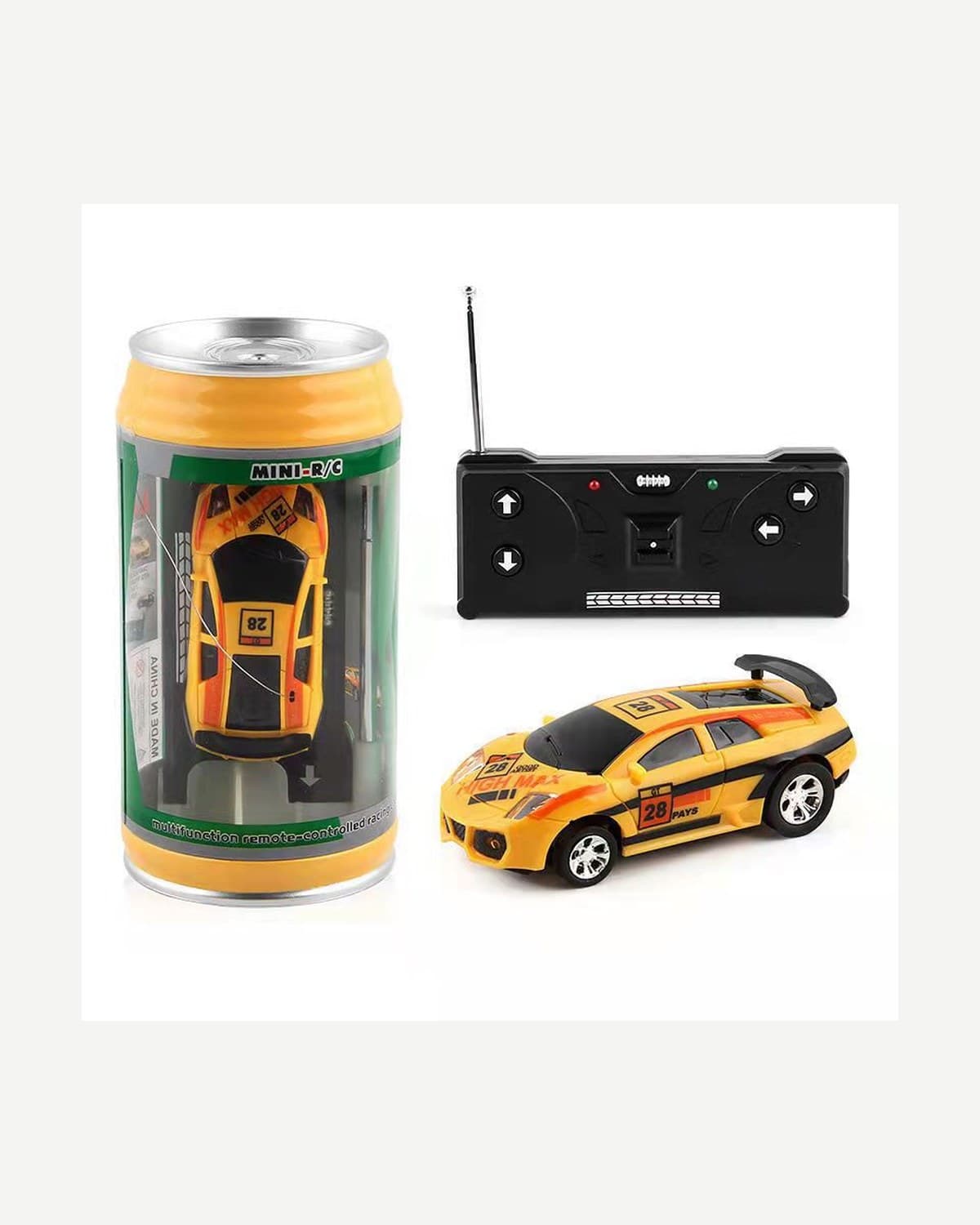 Mini RC Racing Car in Can — Yellow