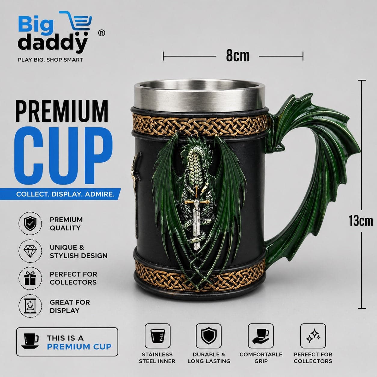 Skull Blade Dragon Steel Cup