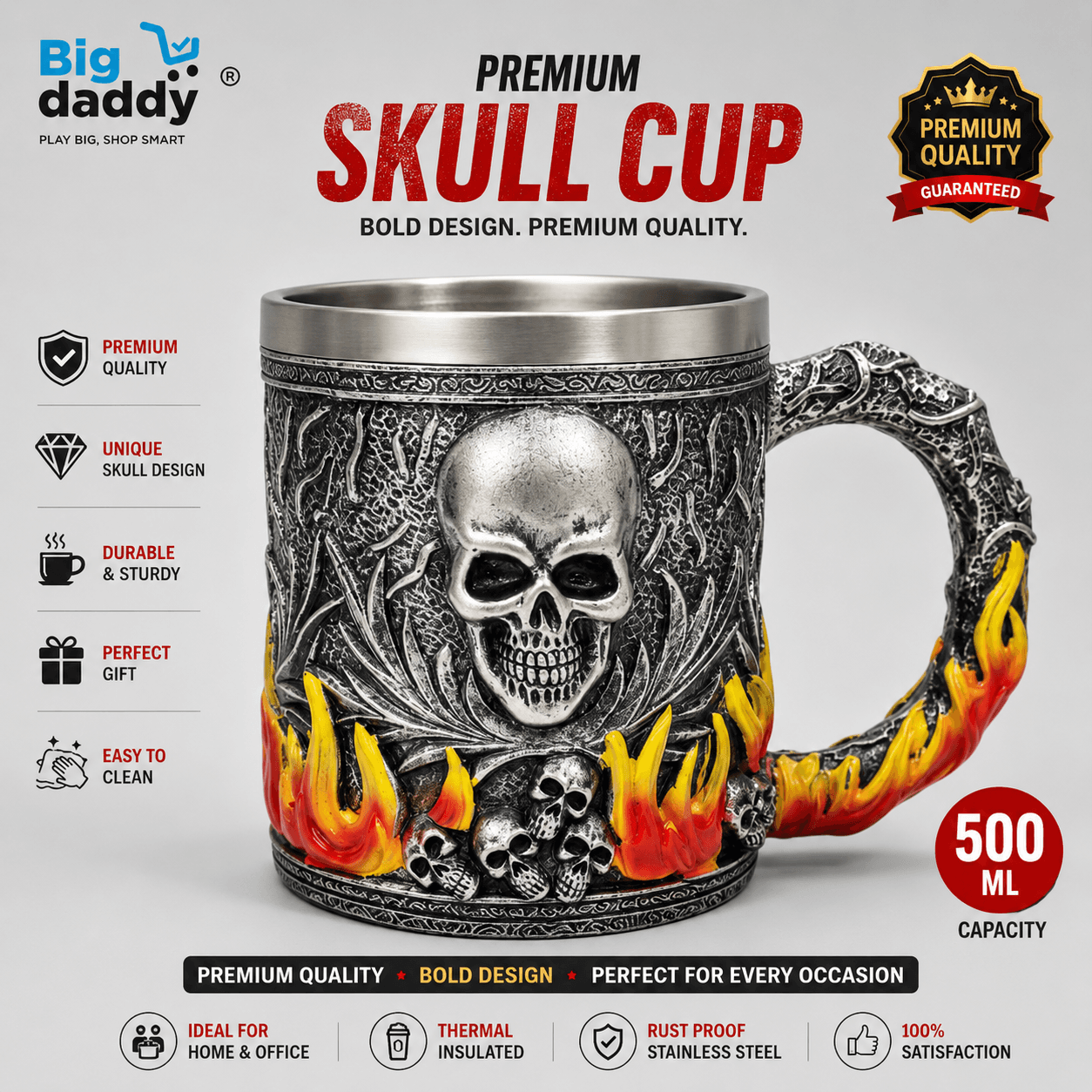 Skull Fire Steel Cup