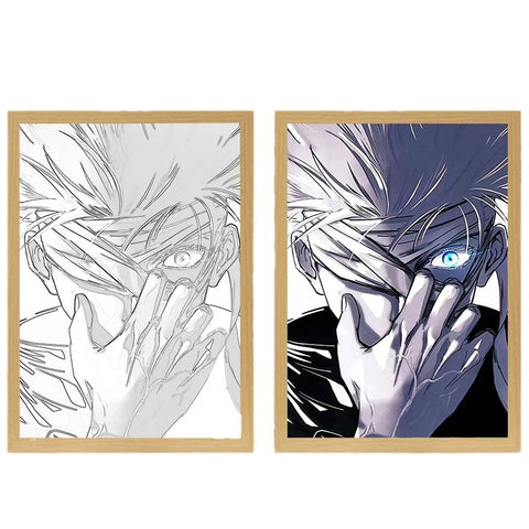 Gojo Jujutsu Kaisen Anime Led Light Frame 18×23 (Direct USB Plugin)