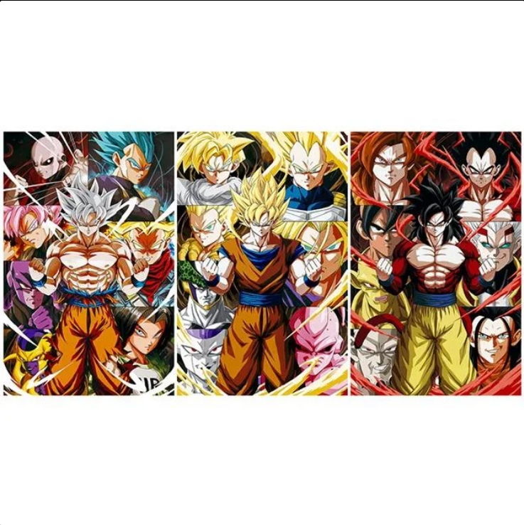 Goku-2 Dragon Ball Anime 3D Poster (Pack Of 5)