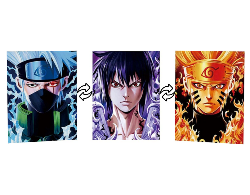 Naruto Anime Character-2 3D Poster (Pack Of 5)