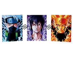 Naruto Anime Character-2 3D Poster (Pack Of 5)