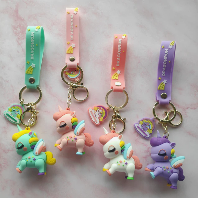 Unicorn 4 Design Set 3D Keychain (12 Pieces in Packet)