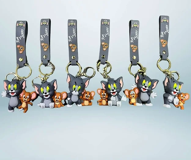  Tom And Jerry Attached 3D Keychain (12pcs Packet)