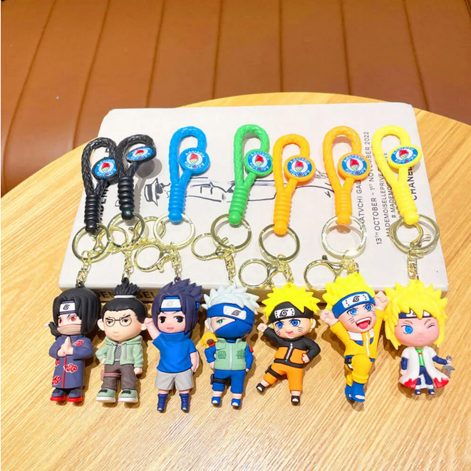  Naruto Anime Rope Strap 3D Keychain (12pcs Packet) 