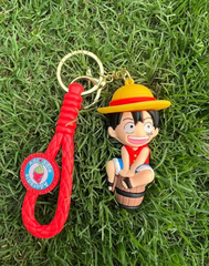 Luffy One Piece Anime Rope Strap 3D Keychain (12pcs Packet) 