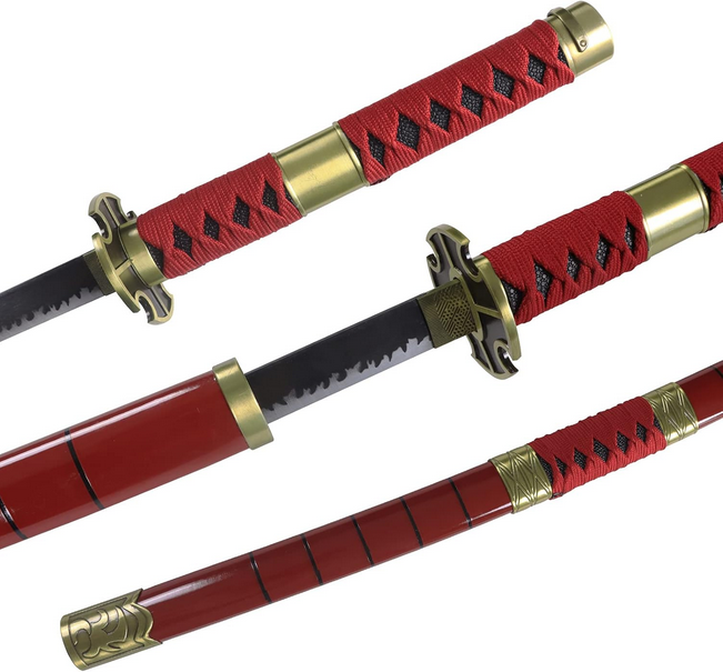 Red Sandai Kiketsu Zoro One piece Anime wooden Katana 104cm