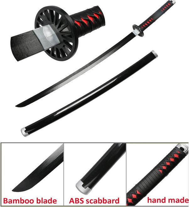 Red&black Satoman Tanjiro Demon slayer Anime Kaigaku Sword 104cm