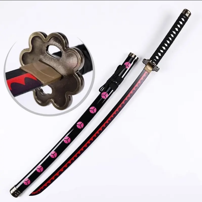 Black Wooden Katana, Dark Finish, Japanese Style, 104cm