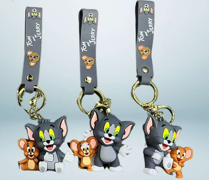  Tom And Jerry Attached 3D Keychain (12pcs Packet)