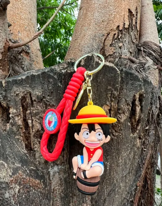 Luffy One Piece Anime Rope Strap 3D Keychain (12pcs Packet) 