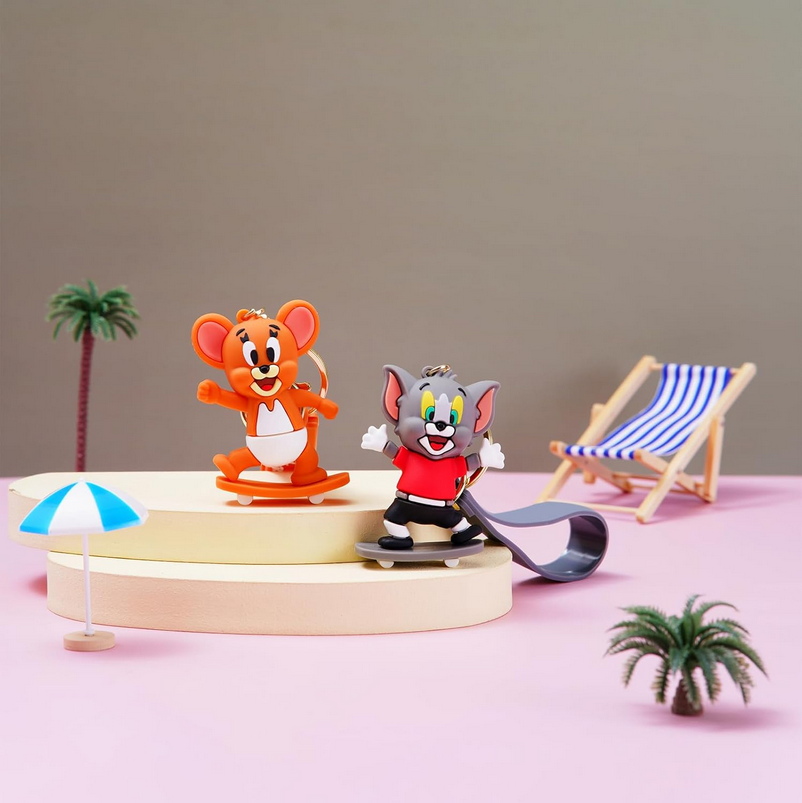 Tom and Jerry Skateboard 3D Keychain (12pcs Packet) 