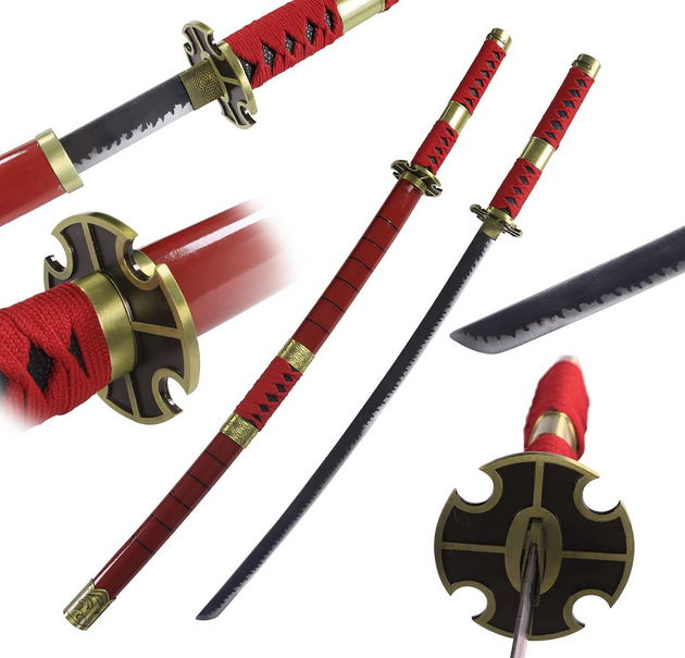 Red Sandai Kiketsu Zoro One piece Anime wooden Katana 104cm