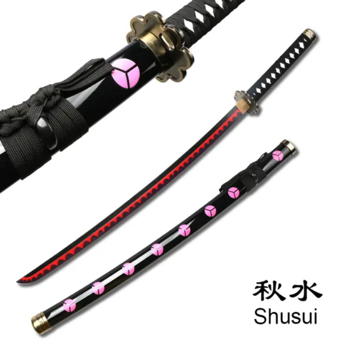 Black Wooden Katana, Dark Finish, Japanese Style, 104cm