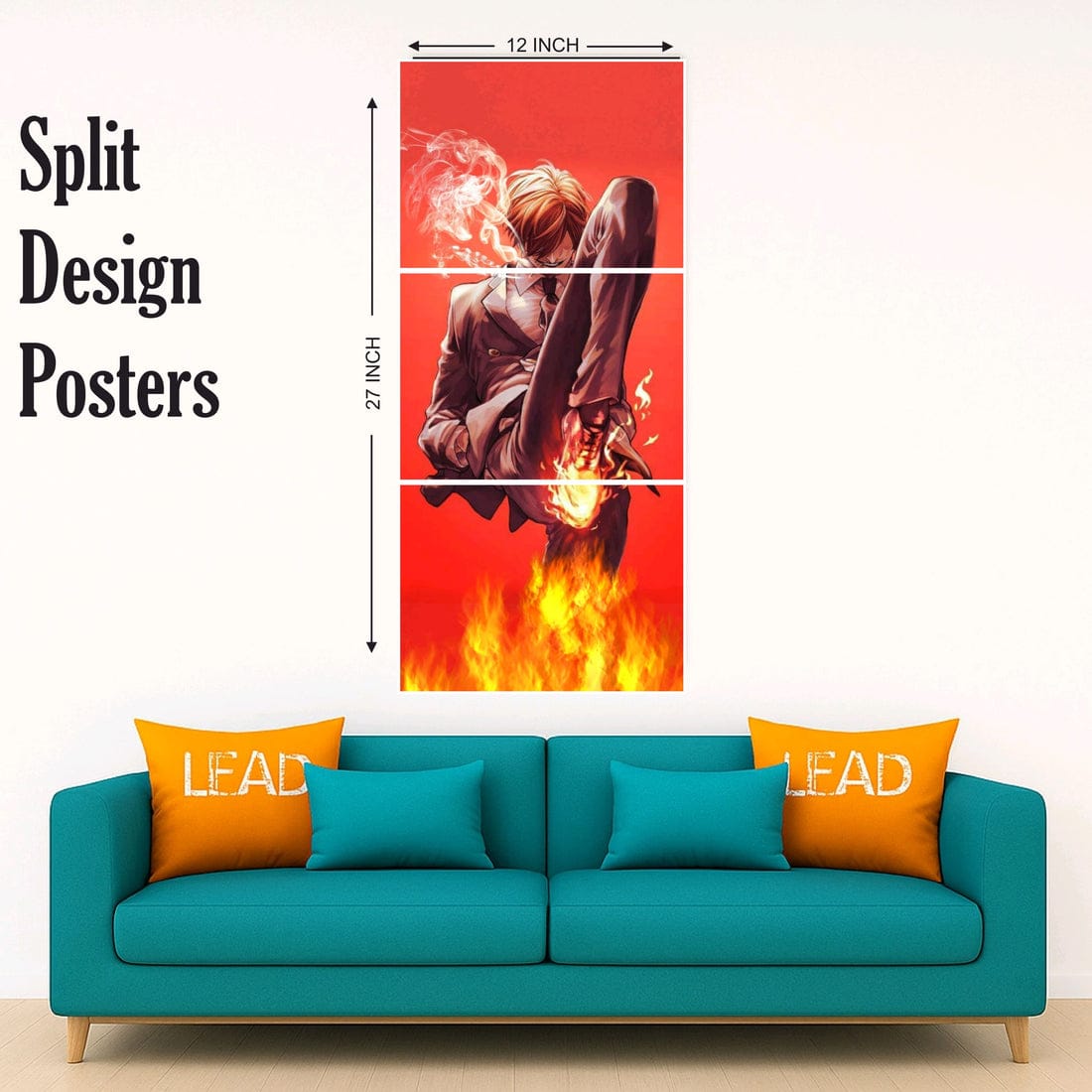Anibox Split Design Paper Poster pack Of 3 (27*12 inch)