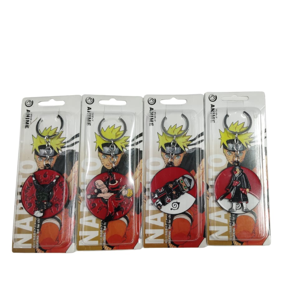 Anibox Premium 3D Rotating Metal Keychain Set - Pack of 4