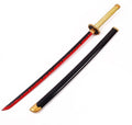 Wooden Katana, Red and Black, Gold Handle, Japanese Style, 104cm